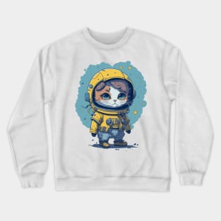 Cute Cat Astronaut Space cat lover Crewneck Sweatshirt